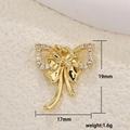 Macro shot of 17mm gold bow pendant featuring clear micro-pave cubic zirconia stones - Bowknot Micro-pave 3D (16)
