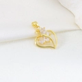 Golden heart pendant with butterfly cubic zirconia stones for DIY jewelry making - US 14