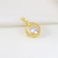 Ciondolo a mezzaluna dorata con pavé di zirconi bianchi per gioielli fai da te - Stile Chiusura a Vite Mezzaluna Strass Oro (11)