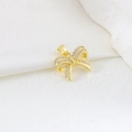 Elegant gold butterfly pendant with sparkling cubic zirconia on white silk - EU 25