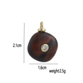 Detail of tiger eye stone pendant with gold setting and center zircon including dimensions - Rhodochrosite Jade