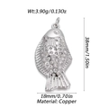 Dettaglio ciondolo a pesce argento con texture a scaglie, dimensioni e peso info - Stile Pesce d'Argento (H)