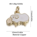 Detailed specs of a mini copper sheep charm with white enamel for DIY jewelry making - White Enamel Sheep Style (17)