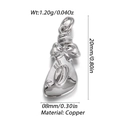 Silver copper gift bag pendant with bow and letter D engraving for DIY jewelry - Lucky Bag Letter D Silver Style (13)