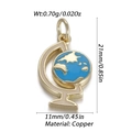 Mini globe pendant in gold-plated copper with blue and white enamel for DIY jewelry - Globe Enamel Style (14)