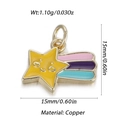 Gold-plated star animal pendant with colorful enamel tails for DIY jewelry making - Smiley Star Trailing Style (16)