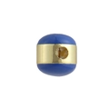 Abalorio de esmalte azul y cobre bañado en oro de 18k para creación de joyas y collares - Cuenta de Barril Azul Dorado (14)