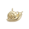 18k gold plated copper snail charm pendant with spiral shell texture for jewelry DIY - Golden Snail Shape (2)