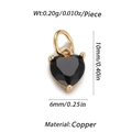 Pendentif coeur en cuivre avec gemme noire et finition or, taille 10mm pesant 0,20g - Pendentif Cœur Noir-Or (27)