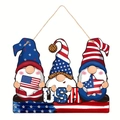 Patriottisch houten dwerg welkomstbord met USA vlag voor Onafhankelijkheidsdag decor - Standaard Stijl (Onafhankelijkheidsdag Houten Gnoom Hanger)