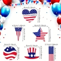 Patriottische houten ornamenten voor 4 juli met rood wit blauwe sterren en vlagontwerpen - Onafhankelijkheidsdag Houten Hanger
