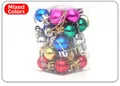 Macro shot of 2cm glossy mini Christmas ball ornaments in assorted colors with hangers - 2cm 24 Pieces/Pack / Multicolor