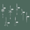 Set de 18 adornos navideños de acrílico transparente con renos y copos de nieve - Combinación Adornos Acrílico Copo Nieve Reno Árbol Icicle Bastón Caramelo