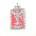 Vintage The Devil tarot card pendant necklace with red enamel and white crystals - The Devil Style (01)