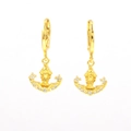Four-piece 18k gold plated hoop earrings set with religious charms and zircon moon - Crescent Moon Style