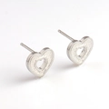 Boucles d'oreilles cœur en argent S925 avec finition martelée et design double cœur - Forme Cœur (4)