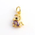 Detalle de colgante de insecto bañado en oro 18k con cristal violeta y ojo brillante - Insecto de Gema Púrpura (02)