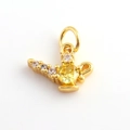 Detalle del colgante de lámpara de Aladino chapado en oro 18k con cristal amarillo y diamantes - Lámpara Mágica (08)