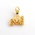 Colgante carruaje de calabaza en oro de 18k con incrustaciones de cristal brillante - Carruaje de Calabaza (09)