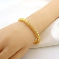 Luxe 18K vergulde holle gedraaide manchetarmband voor dames met Midden-Oosten textuur - Goudgeel