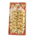 Lot de 12 nœuds de Noël dorés métallisés avec texture sur carte de fête thématique - 12 Pcs - Or