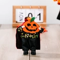Poupée citrouille d'Halloween avec tenue à paillettes noires et cape à capuche rouge et noir - Noir Petit Poupée Vampire sans Tête avec Citrouille / Petit