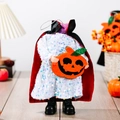 Costume de vampire d'Halloween avec robe à paillettes blanches, cape et accessoire citrouille - Blanc Grand Poupée Vampire sans Tête avec Citrouille / Grand