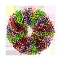 Handgefertigter Frühlingskranz mit bunten Blumen für die dekorative Wandgestaltung - Bunter Kleiner Blumenkranz