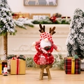 Gnomo renna di Natale in sacchetto regalo a scacchi rossi per decorazioni festive - Gnomo con corna di renna stile maschile