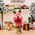 Sacchetto regalo gnomo renna Rudolph con motivo scozzese rosso e corna lavorate a maglia - Gnomo con corna di renna stile femminile