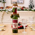 Christmas snowman wine bottle cover set with mini hat and green scarf decoration - Snowman Style