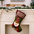 Dark green Christmas stocking with 3D Santa doll and Merry Christmas embroidery - Santa Claus with Gift Bag
