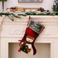 Christmas stocking with snowman 3D plush character and Merry Christmas text decor - Snowman with Christmas Tree