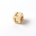 Goldener Würfelanhänger mit Zirkonia-Buchstaben L für Hip-Hop-Halsketten und Schmuck - L