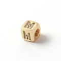 Vergoldeter Würfel-Anhänger mit Zirkonia Buchstabe M für DIY Hip Hop Schmuck - M
