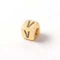 Goldener würfelförmiger Anhänger mit Buchstabe V und funkelnden Zirkonia-Steinen - Buchstabe V