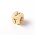 Goldene Würfelperle mit Zirkon Buchstabe Y Inlay für DIY-Schmuckherstellung - Buchstabe Y
