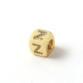 Goldene Würfelperle mit funkelndem Z-Initial und Zirkonia für Hip-Hop-Schmuck - Buchstabe Z