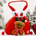 Sacchetto regalo di Natale in velluto con peluche a renna e campanelli d'oro - Stile Alce