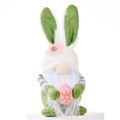 Poupée gnome de Pâques avec longues oreilles vertes et œuf rose pour déco de fête - Gnome Lapin Oeuf Vert / Vert