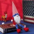 Patriotic July 4th gnome plush decoration with red, white and blue long legs - Red and White Striped Hat Style (Style C)