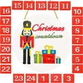 Calendario de adviento de madera con cascanueces para cuenta regresiva de Navidad - Letrero de Puerta Cascanueces Intercambiable