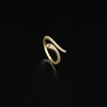 Anillo de serpiente de moda en cobre chapado en oro de 18K con micro pavé de circonitas - Abierto Ajustable / Estilo de Serpiente Envolvente con Piedras (02)