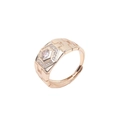 Adjustable gold-plated copper ring for men featuring a micro-pave zircon center - Adjustable Open