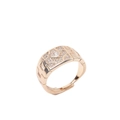 Vergoldeter Herrenring im Uhrenarmband-Design mit Zirkonia-Stein und offener Ringschiene - Einstellbar Offen / Gold Stil 02
