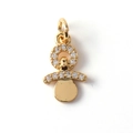 Macro shot of gold plated pacifier pendant with pavé micro-set cubic zirconia stones - Pacifier Shape (02)