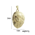Detailed view of 18k gold plated dinosaur fossil pendant with dimensions and weight info - Horseshoe Crab Shape (01)