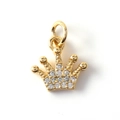 Macro detail of gold plated crown pendant featuring micro paved white zircon stones - Crown Shape (12)