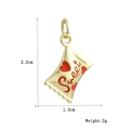Detail view of heart candy pendant with Sweet engraving and dimensions 2.2cm by 1.3cm - Heart Candy (01)