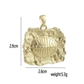 Detailed view of a vintage 18k gold plated turtle pendant with dimensions 2.9cm by 2.6cm - Vintage Turtle Shape (03)